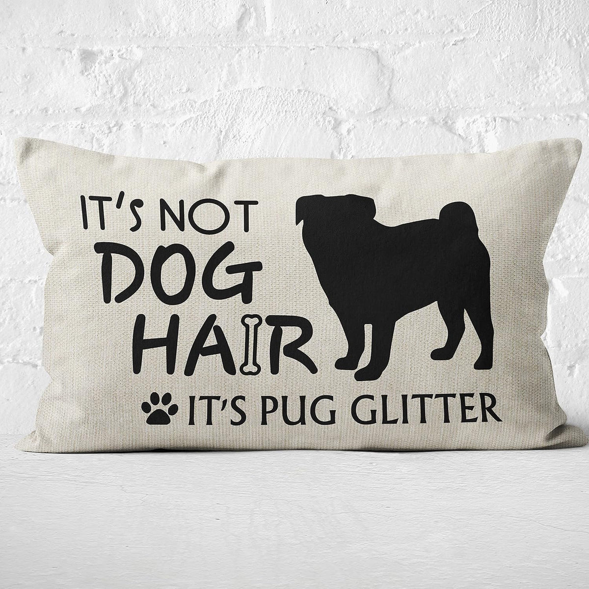 Pug Gifts for Pug Lovers, 12 X 20 Pillow Cover, Pug Gifts, Reserved for the Dog, Pug Decor, Pug Stuff - It'S Not Dog Hair It'S Pug Glitter