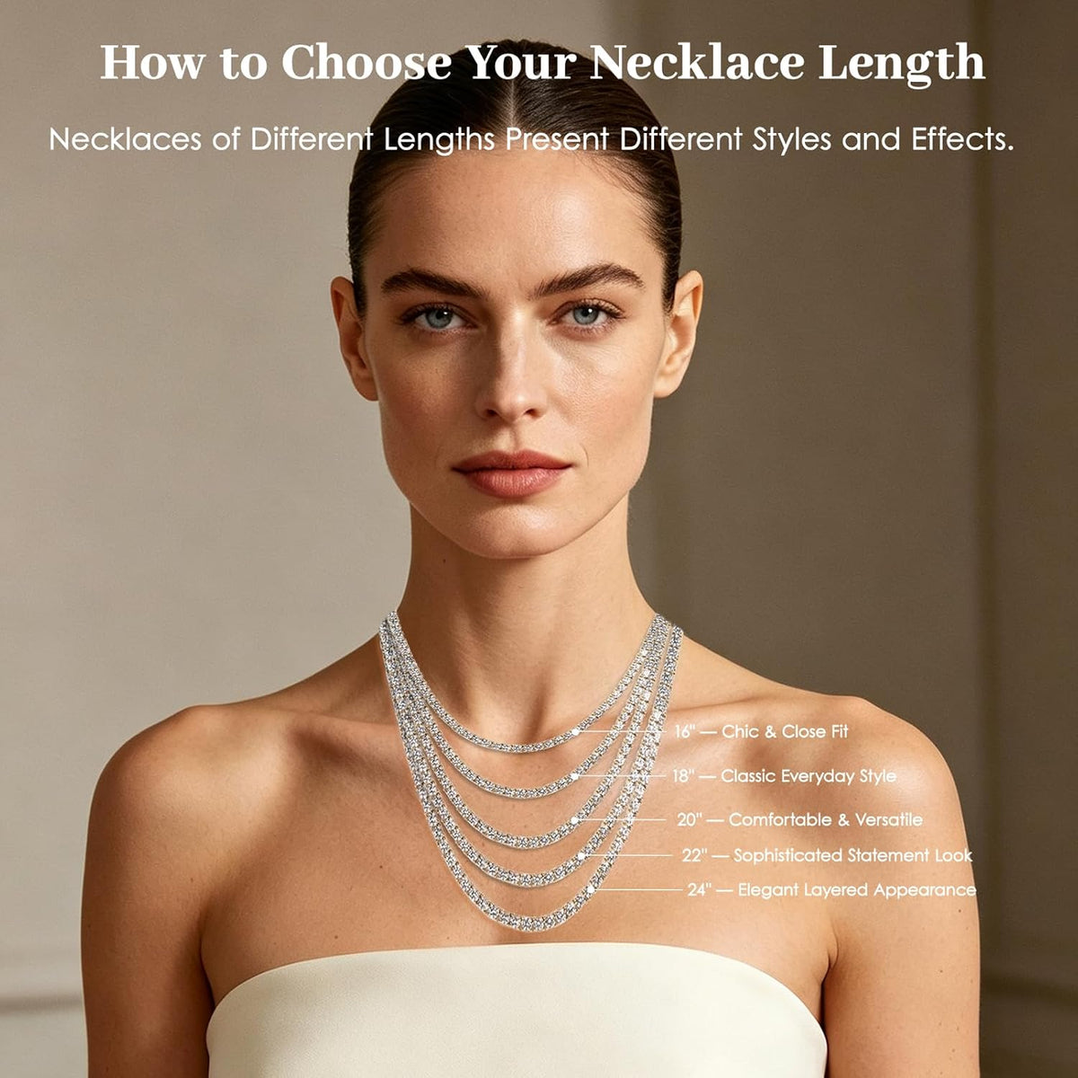 4.0Mm Cubic Zirconia Tennis Necklaces for Women and Men |16-24 Inch