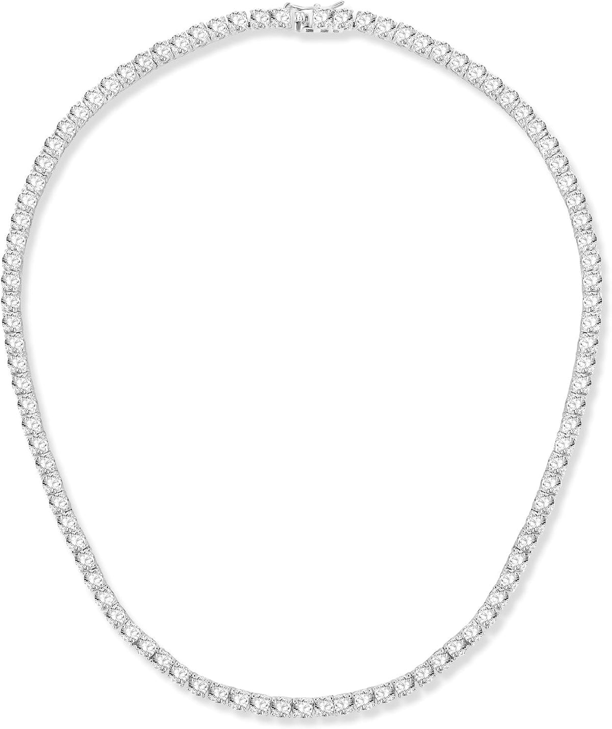 4.0Mm Cubic Zirconia Tennis Necklaces for Women and Men |16-24 Inch