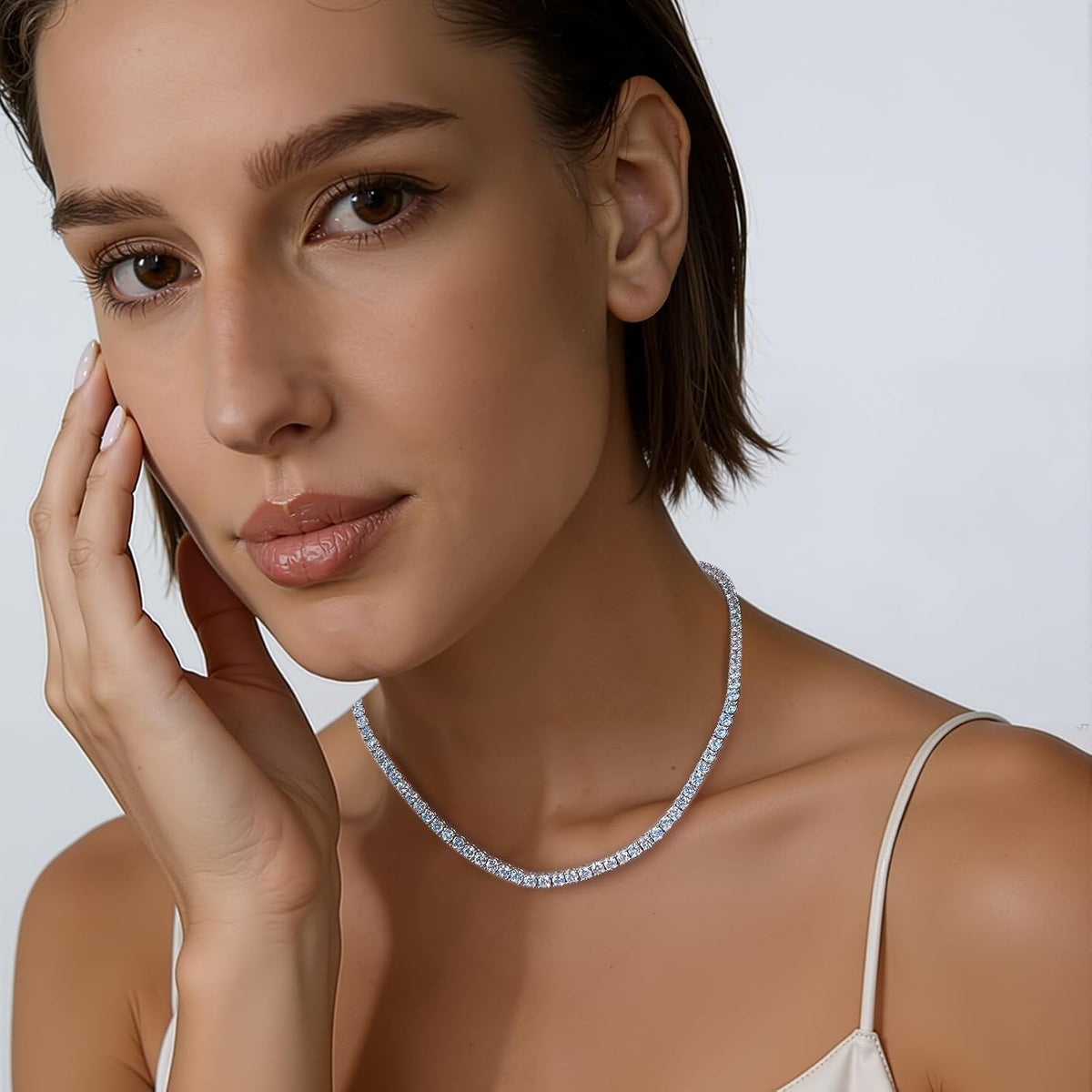4.0Mm Cubic Zirconia Tennis Necklaces for Women and Men |16-24 Inch