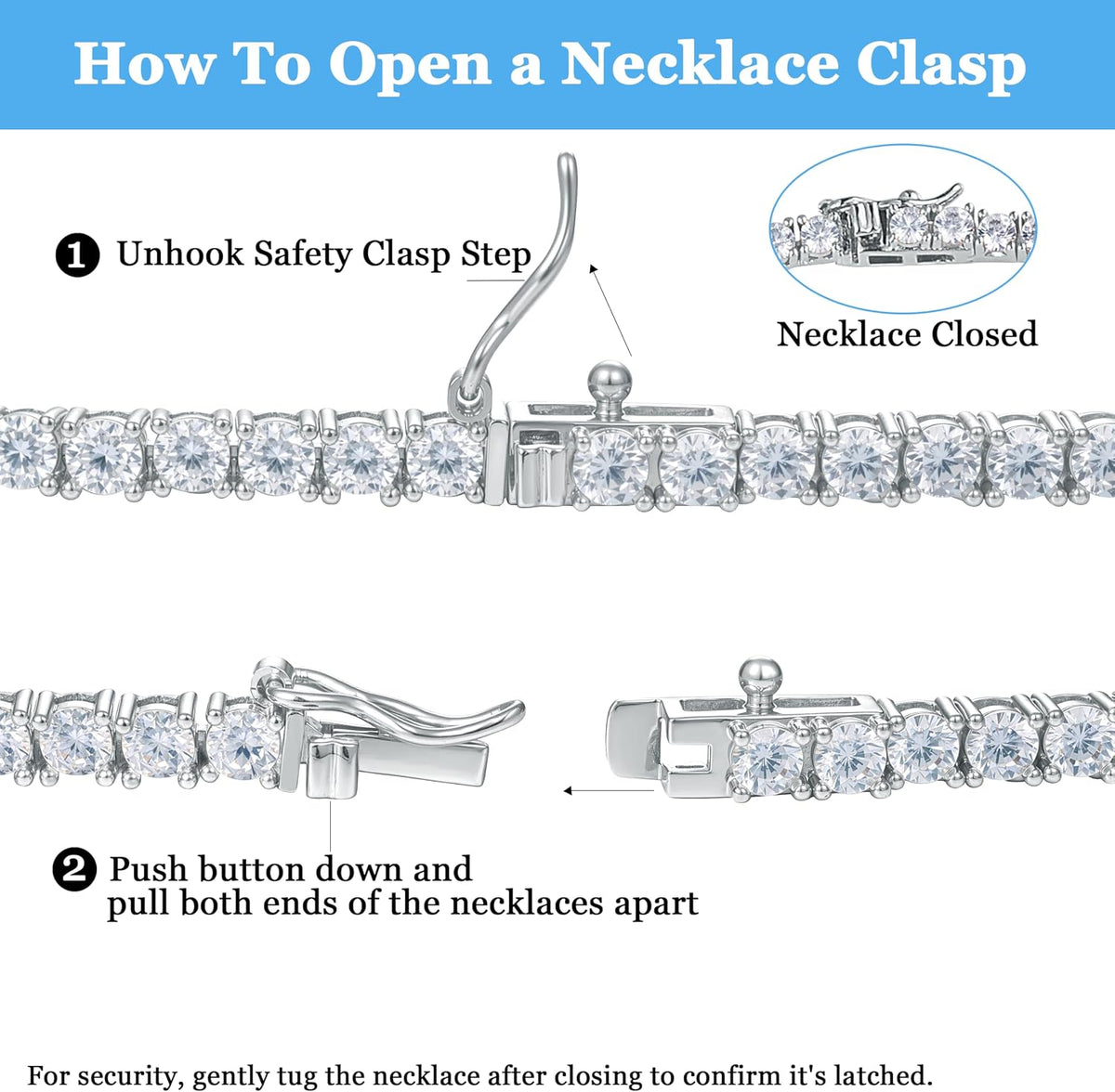 4.0Mm Cubic Zirconia Tennis Necklaces for Women and Men |16-24 Inch