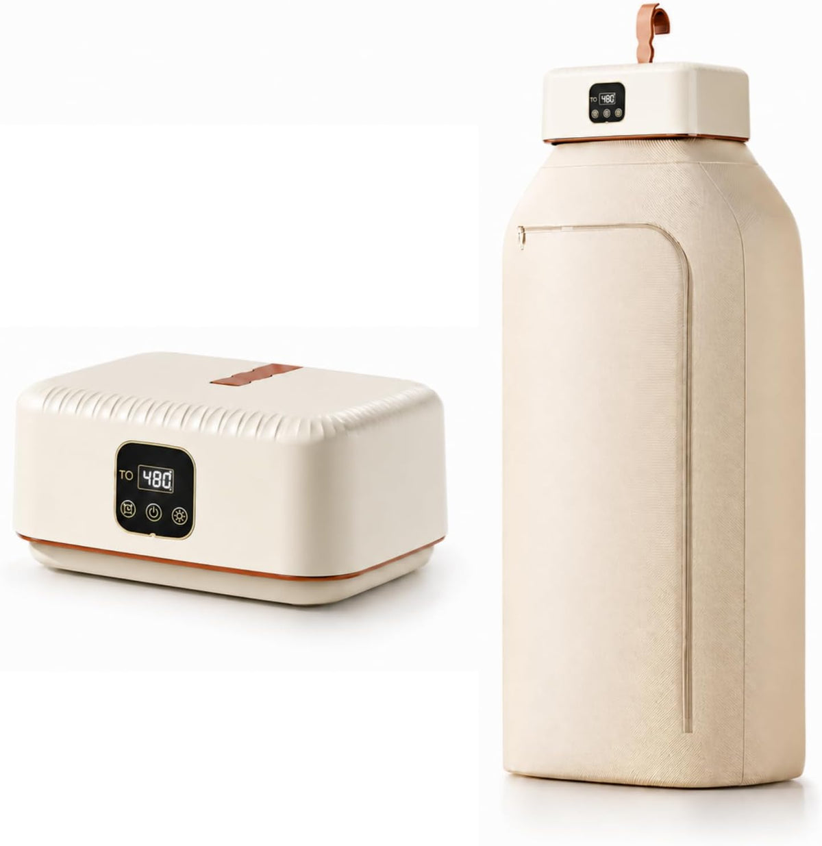 Portable Clothes Dryer【Safe Quiet Fast & 1-Year Free Replacement】Upgraded Mini Dryer with Adjustable Timer, Drying Machine for Apartment, RV, Travel, Dorm(Khaki)