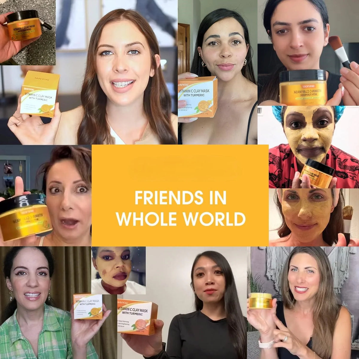 Turmeric clay mask – golden texture