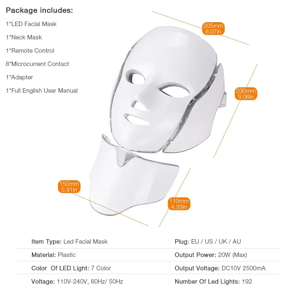 LED face mask – product details